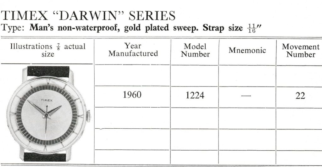 Timex Darwin Watch 1225 2250 [1960]