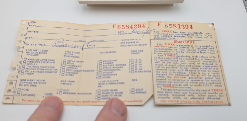 Timex 100 watch box 2077 2259 [1959]
