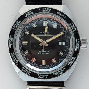 Timex Marlin Calendar World Time Watch 27676 2571 [1971]