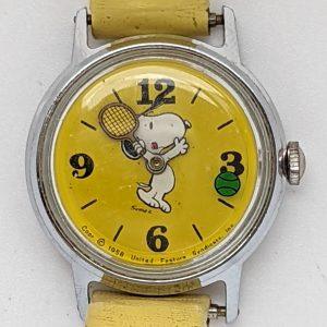 Timex Snoopy Tennis Character Watch Yellow 39016 02478 [1978]