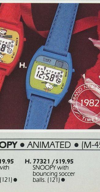 Timex Snoopy L:CD Digital Watch 77321 45882 1982