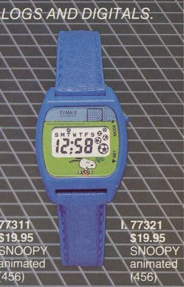 Timex Snoopy L:CD Digital Watch 77321 45882 1982