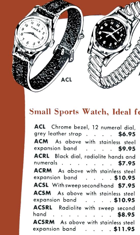 timex model a 1950