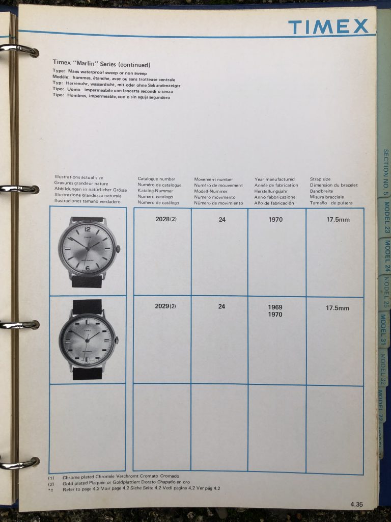 Timex 1963-1970 manual and catalog