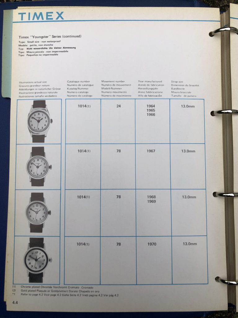 Timex 1964-1970 manual and catalog
