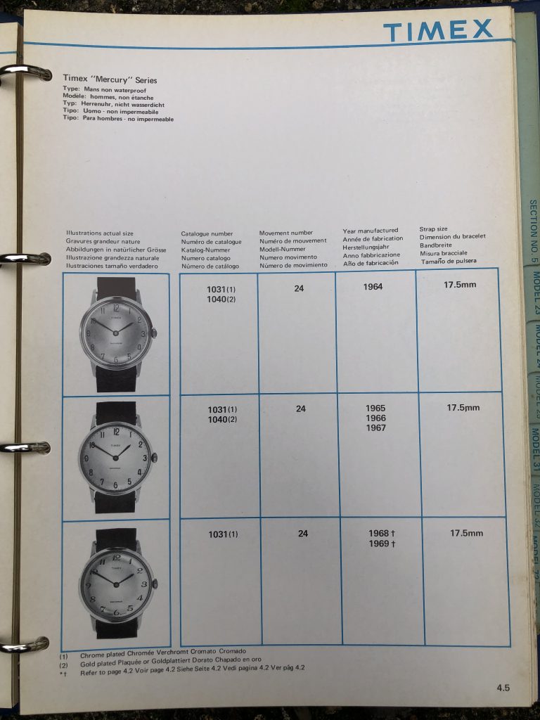 Timex 1964-1970 manual and catalog