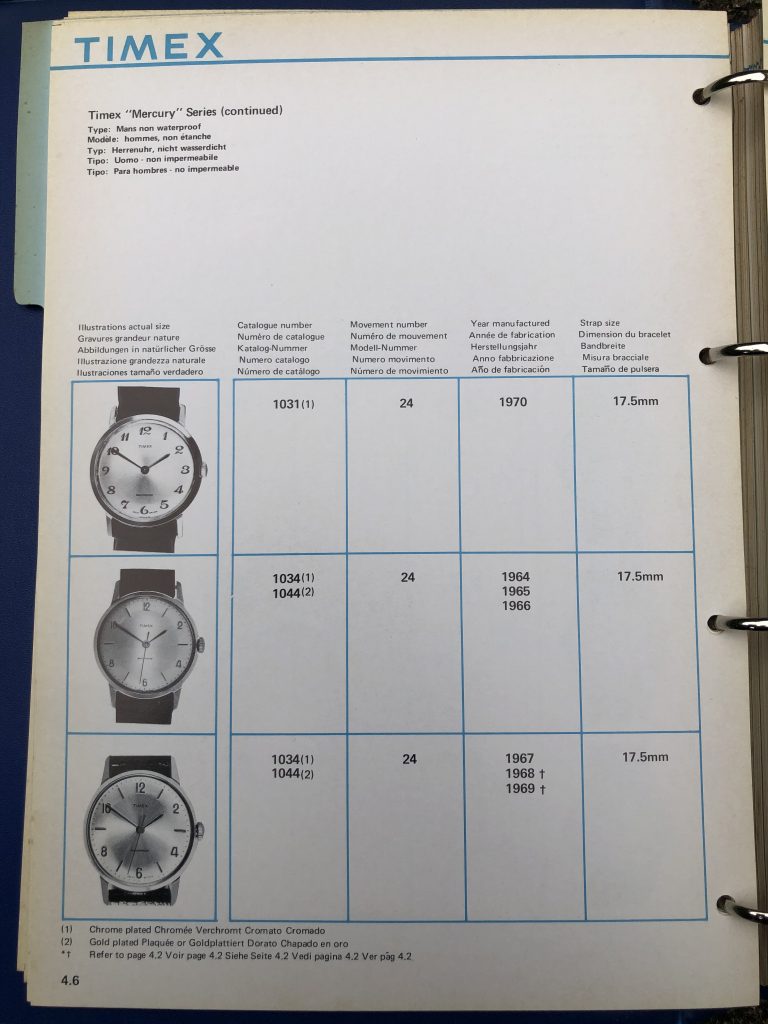Timex 1964-1970 manual and catalog
