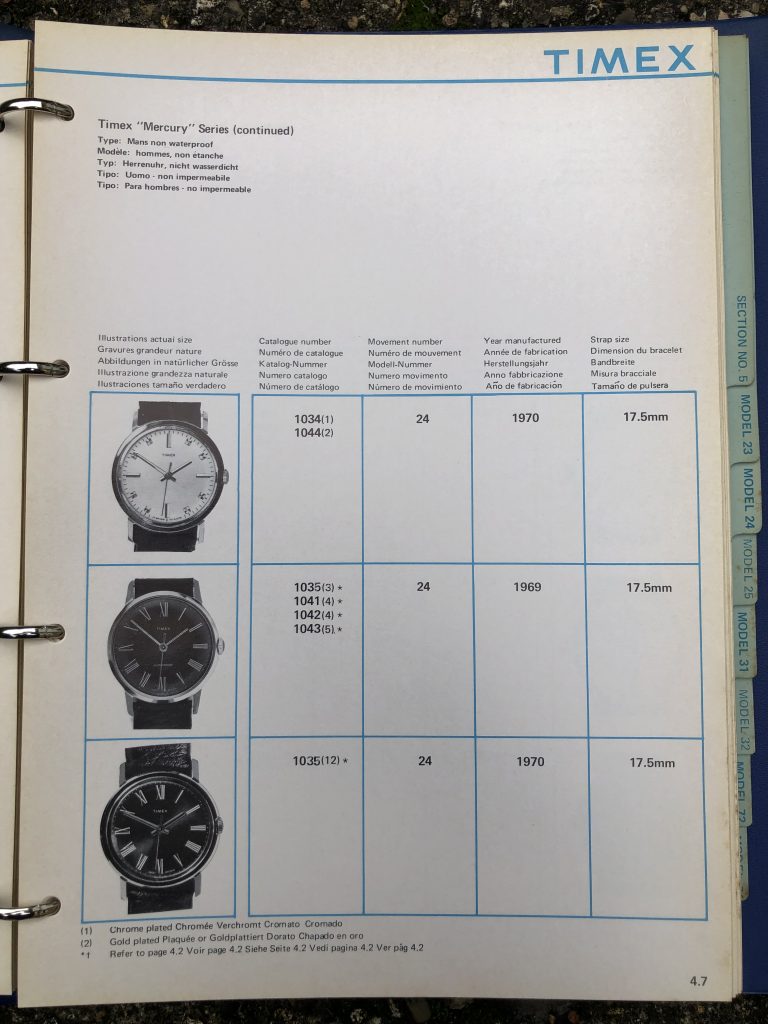 Timex 1964-1970 manual and catalog