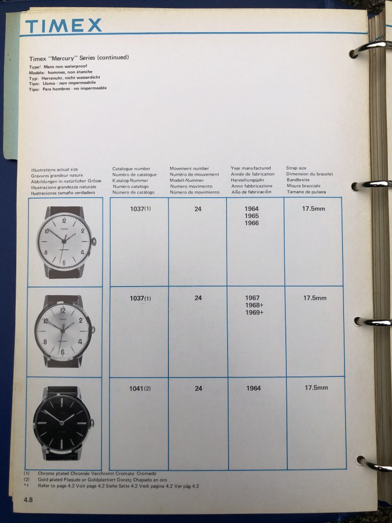 Timex 1964-1970 manual and catalog