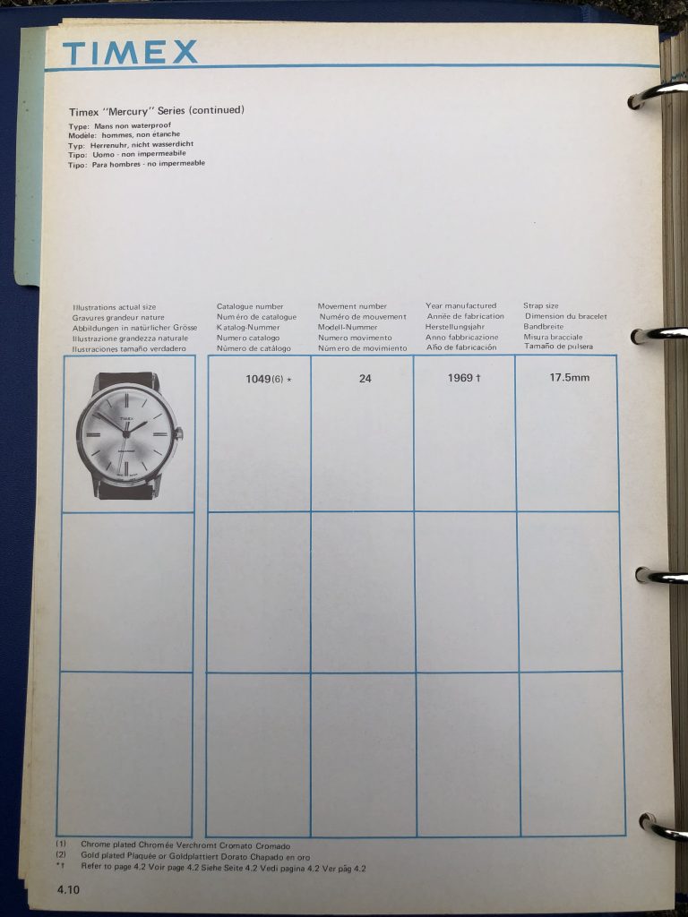 Timex 1964-1970 manual and catalog
