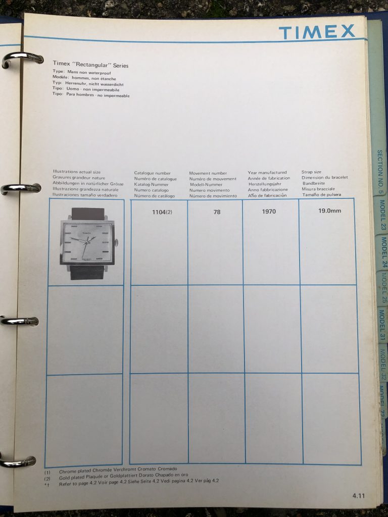 Timex 1964-1970 manual and catalog