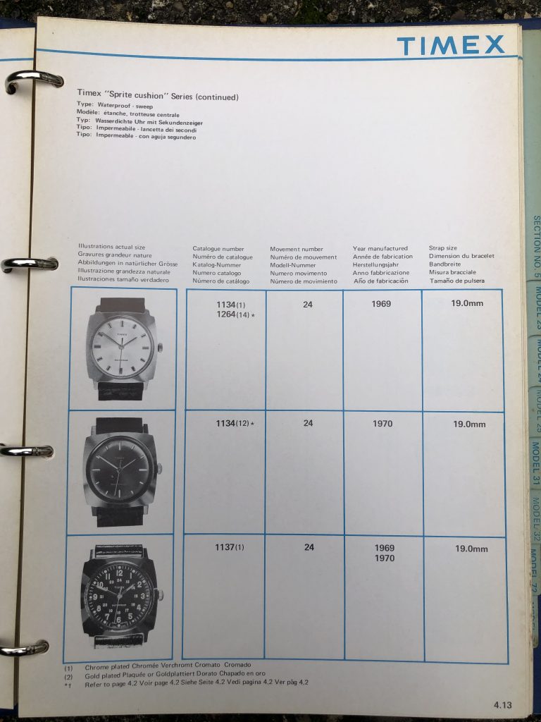 Timex 1964-1970 manual and catalog