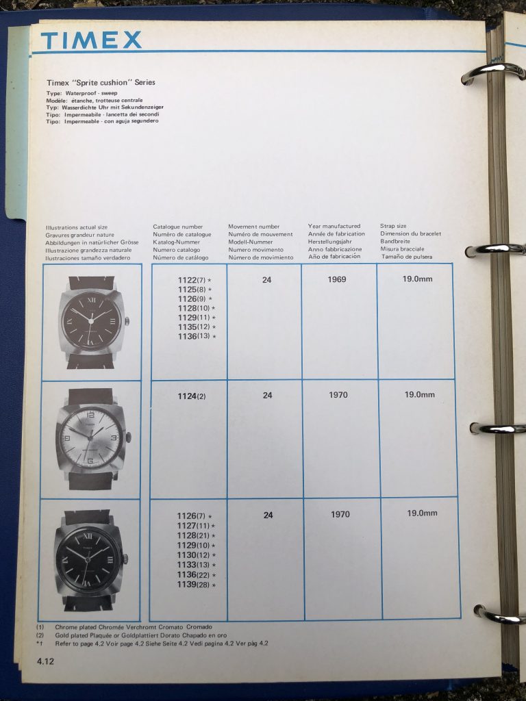 Timex 1964-1970 manual and catalog