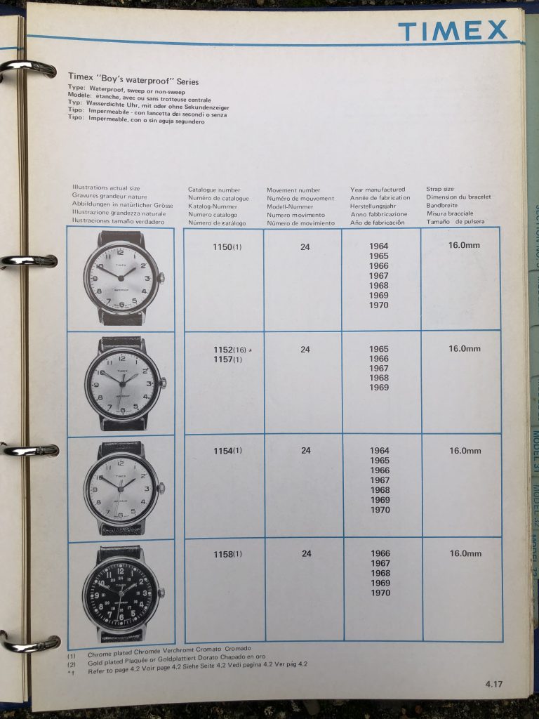 Timex 1964-1970 manual and catalog