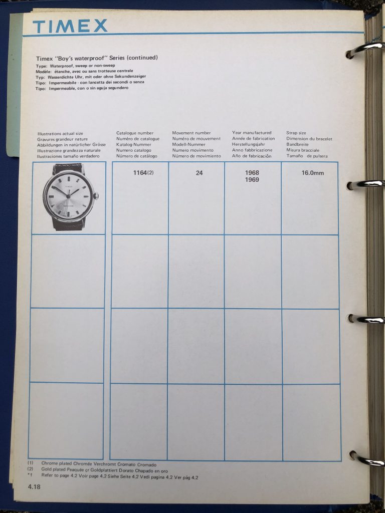 Timex 1964-1970 manual and catalog