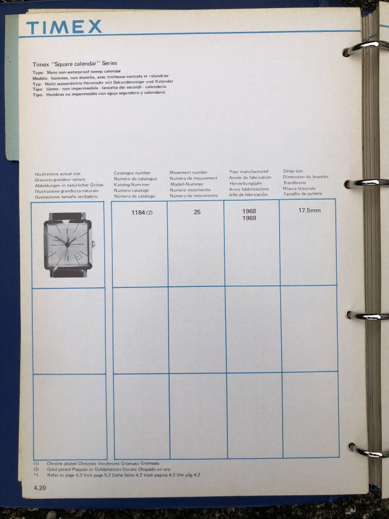 Timex 1964-1970 manual and catalog