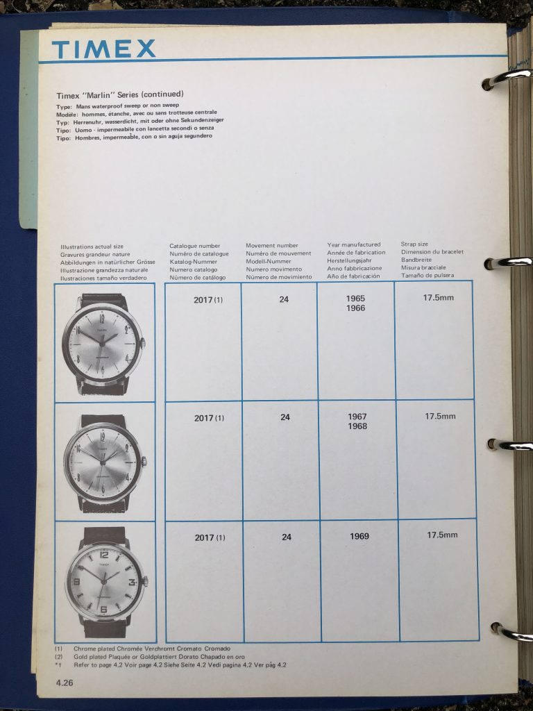 Timex 1963-1970 manual and catalog