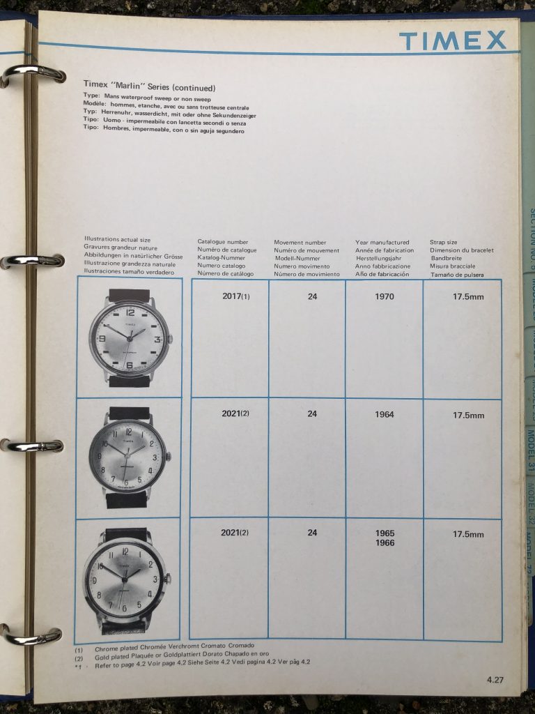 Timex 1963-1970 manual and catalog