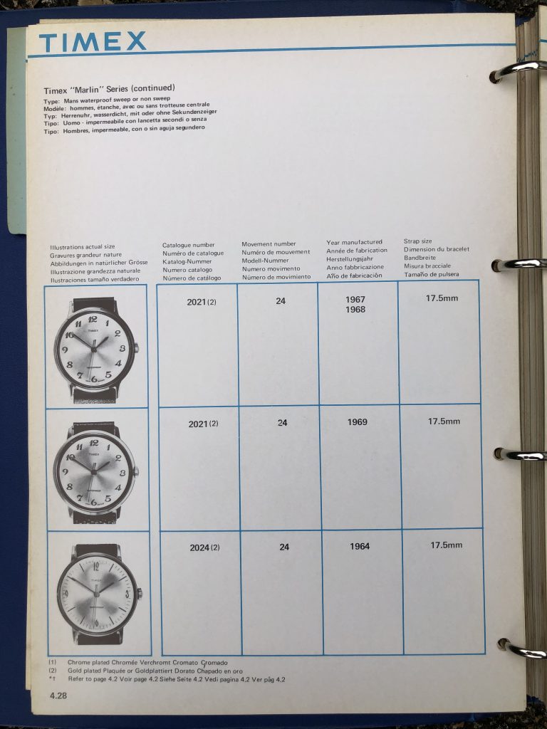 Timex 1963-1970 manual and catalog
