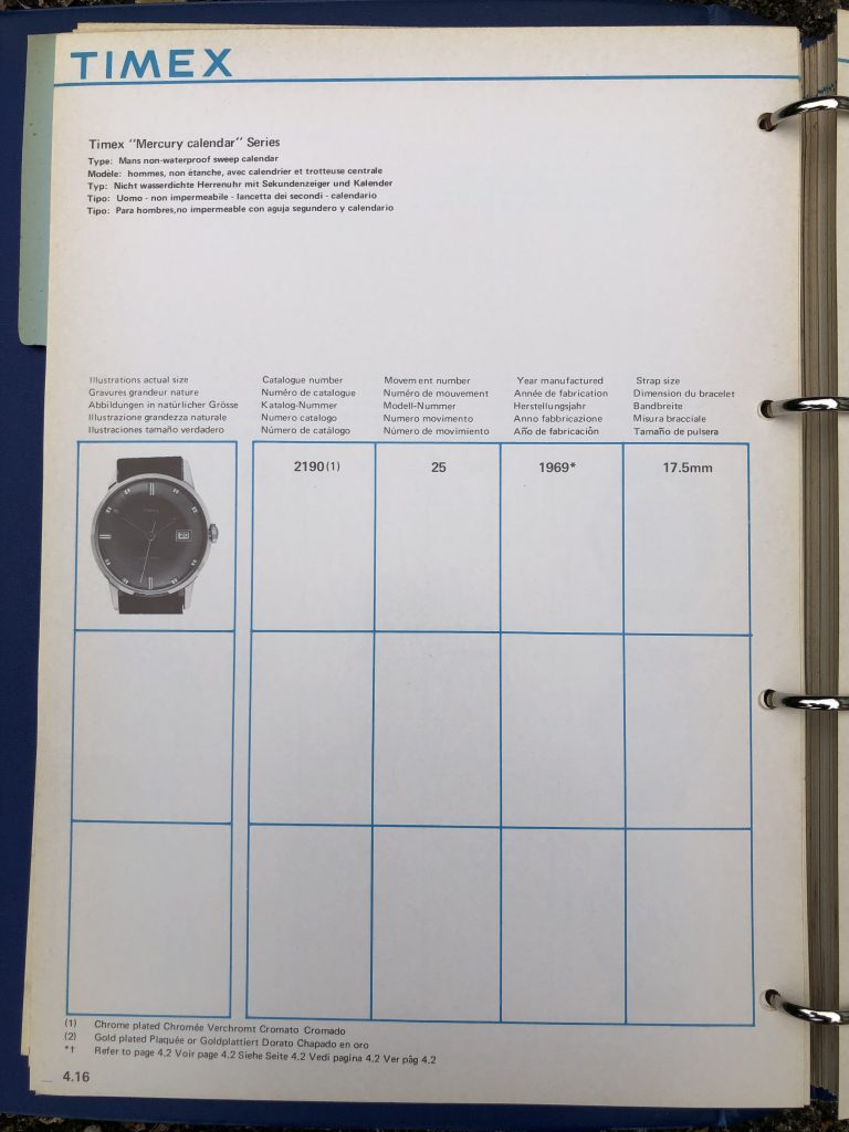 Timex 1964-1970 manual and catalog