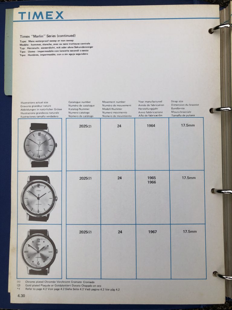 Timex 1963-1970 manual and catalog