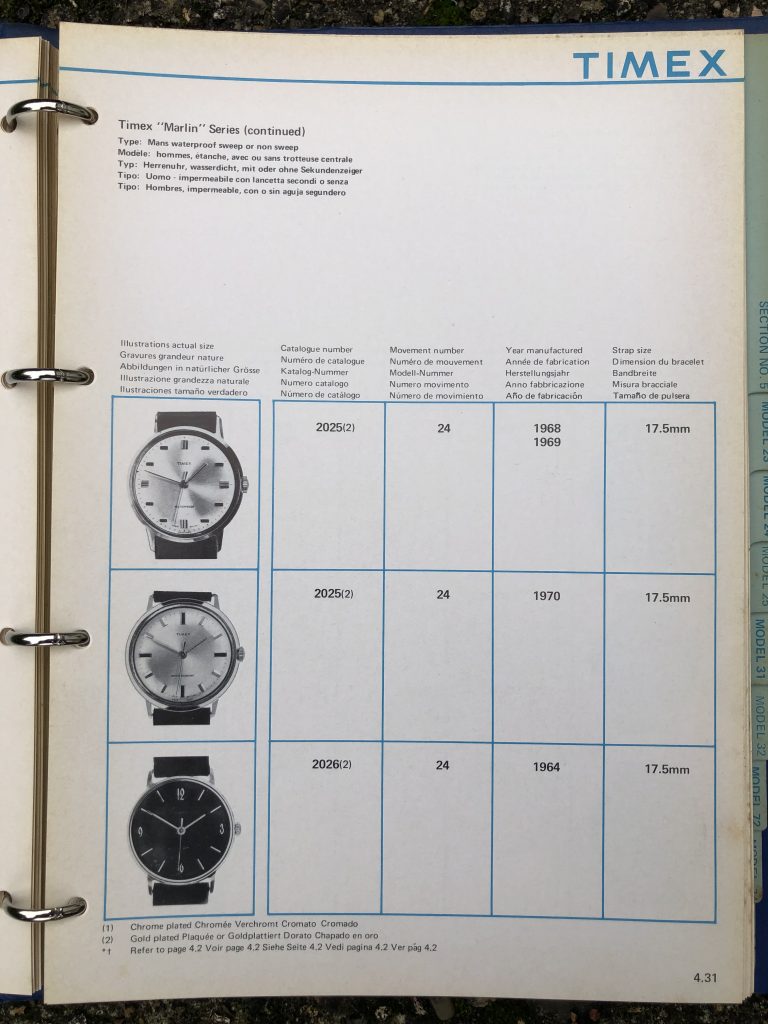 Timex 1963-1970 manual and catalog