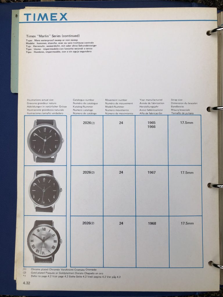 Timex 1963-1970 manual and catalog