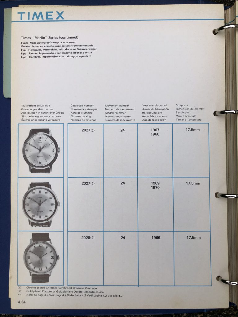 Timex 1963-1970 manual and catalog
