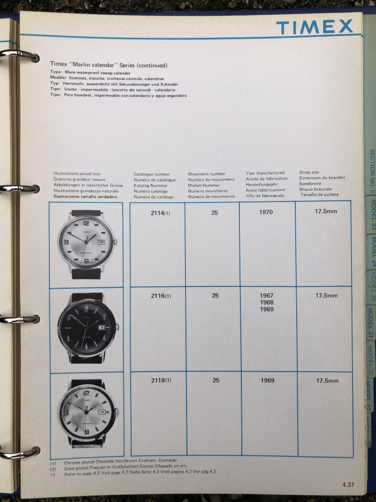 Timex 1963-1970 manual and catalog