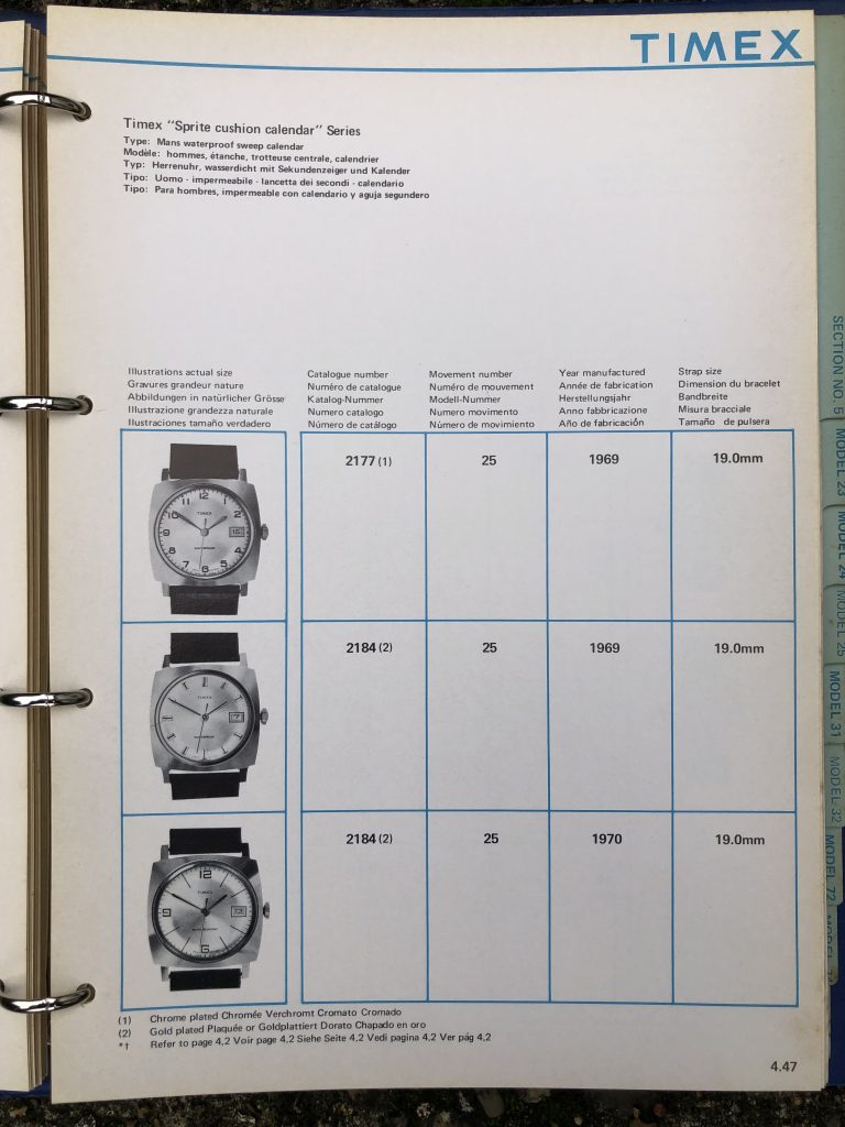 Timex 1963-1970 manual and catalog