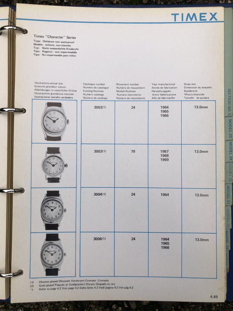Timex 1963-1970 manual and catalog