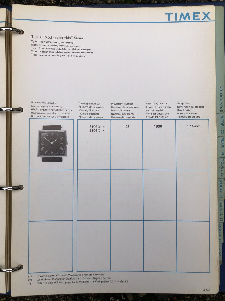 Timex 1963-1970 manual and catalog