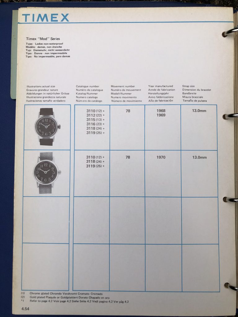 Timex 1963-1970 manual and catalog
