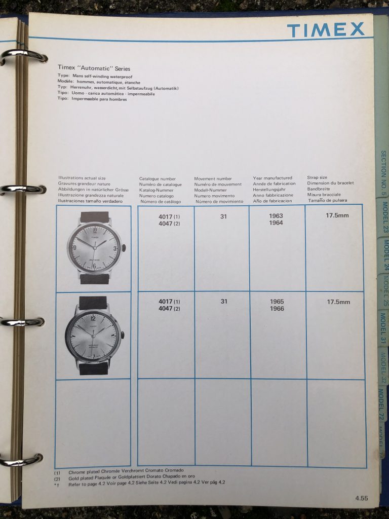 Timex 1963-1970 manual and catalog