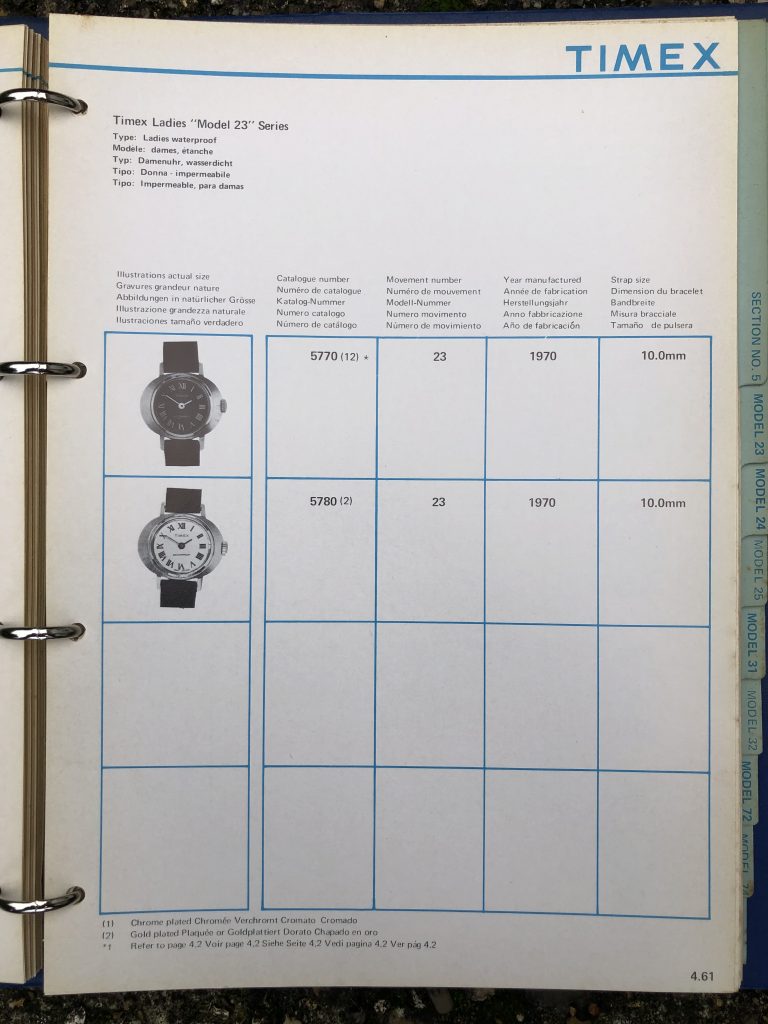 Timex 1963-1970 manual and catalog