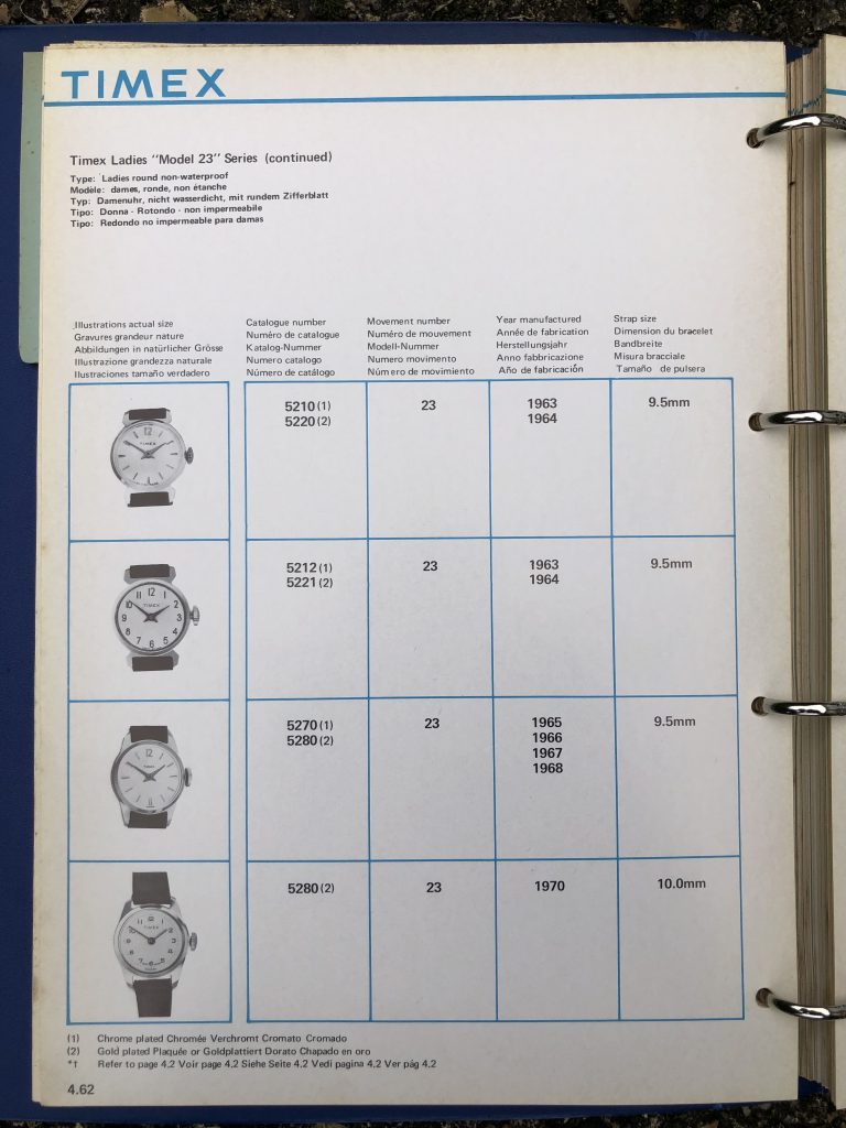 Timex 1963-1970 manual and catalog