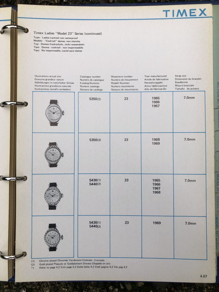 Timex 1963-1970 manual and catalog