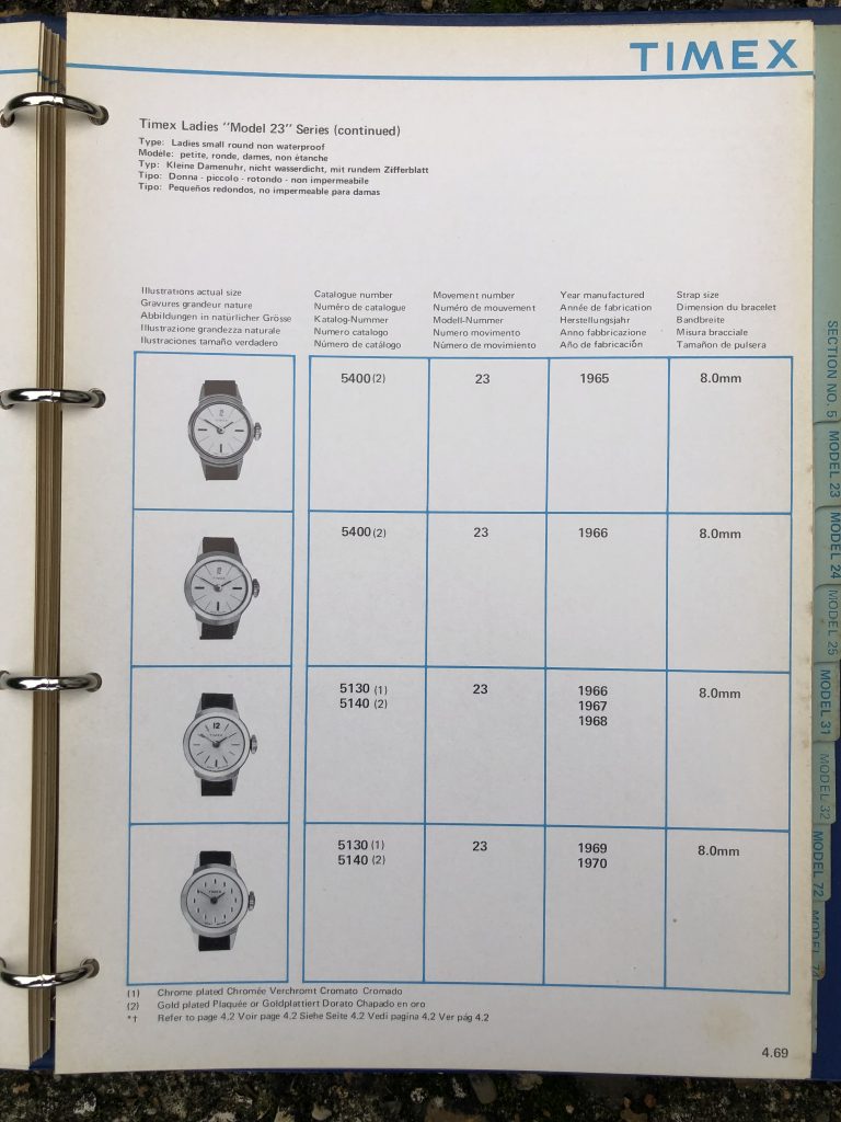 Timex 1963-1970 manual and catalog