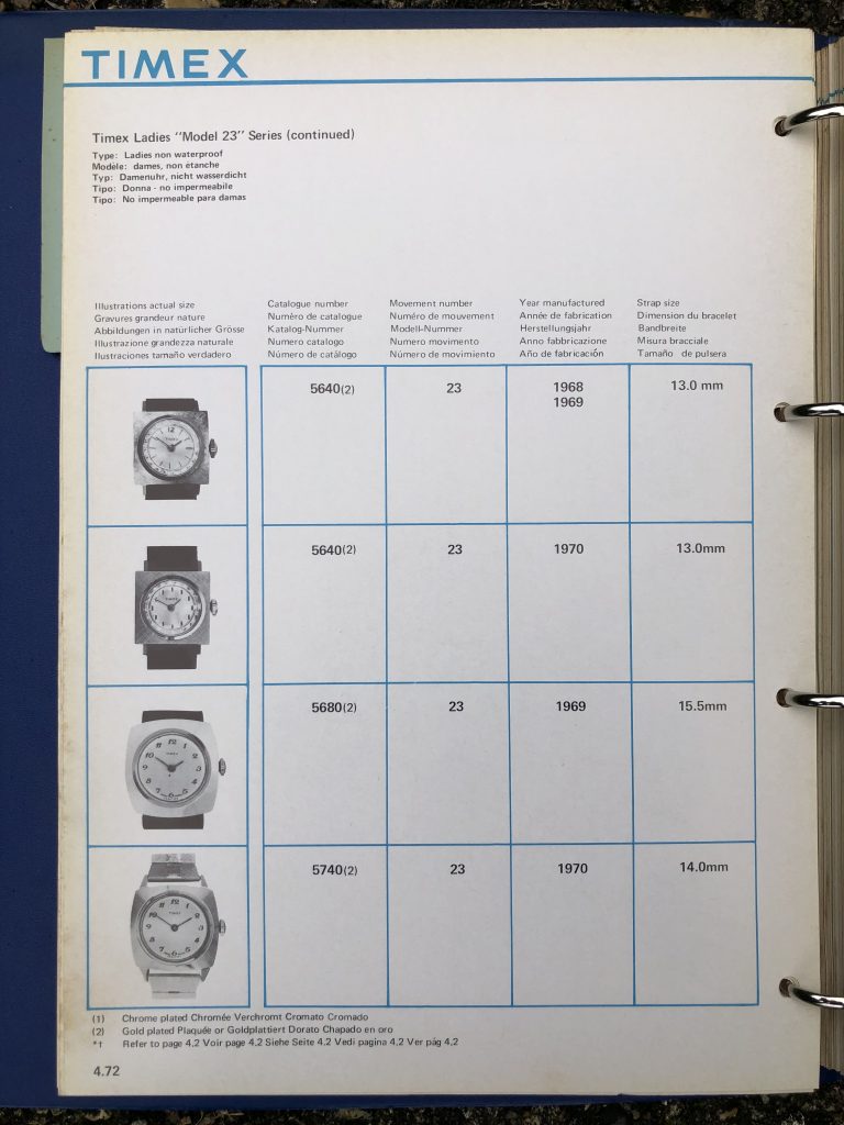 Timex 1963-1970 manual and catalog