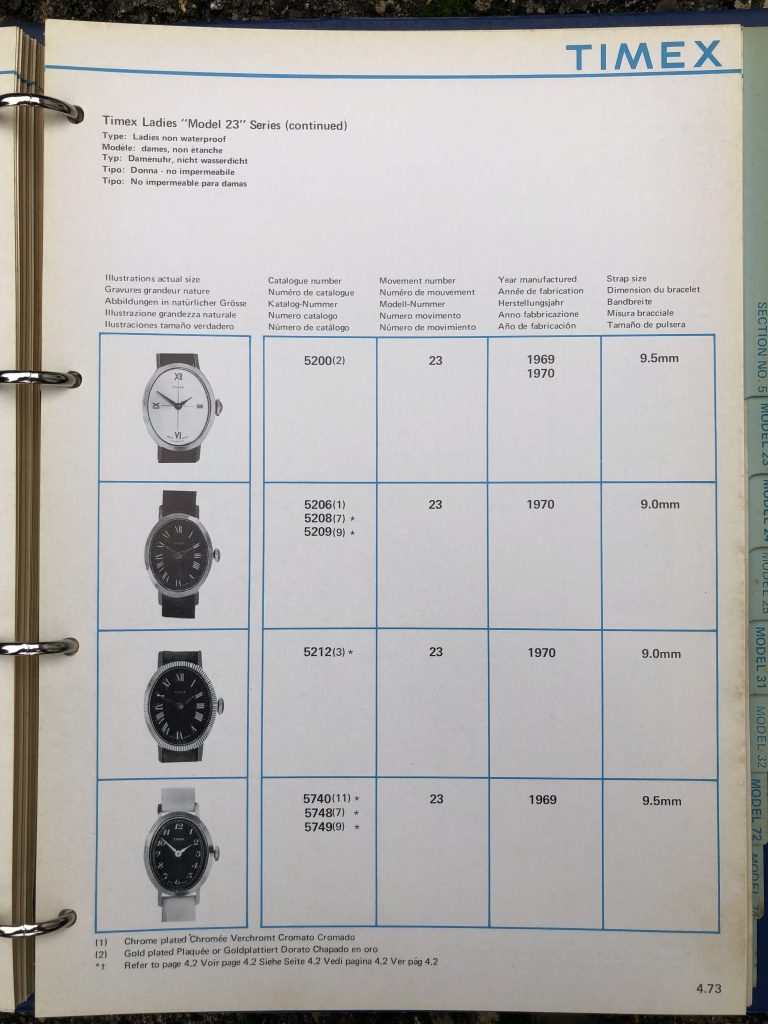 Timex 1963-1970 manual and catalog