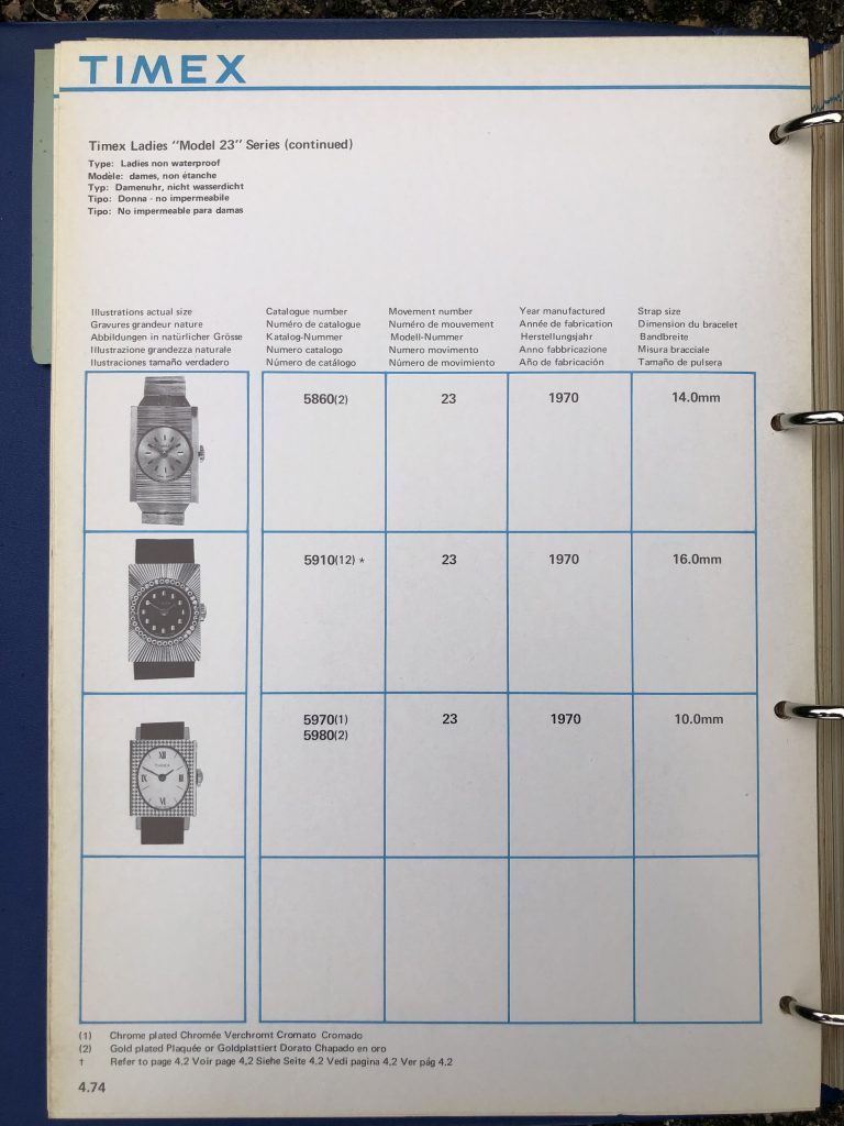 Timex 1963-1970 manual and catalog