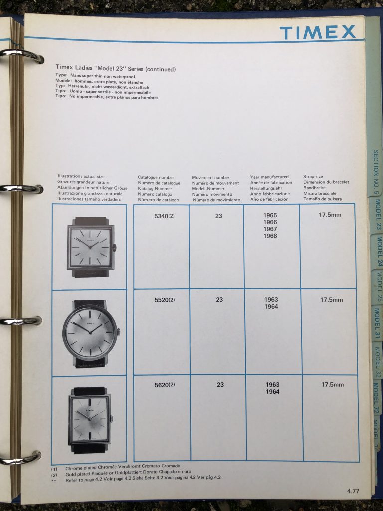 Timex 1963-1970 manual and catalog