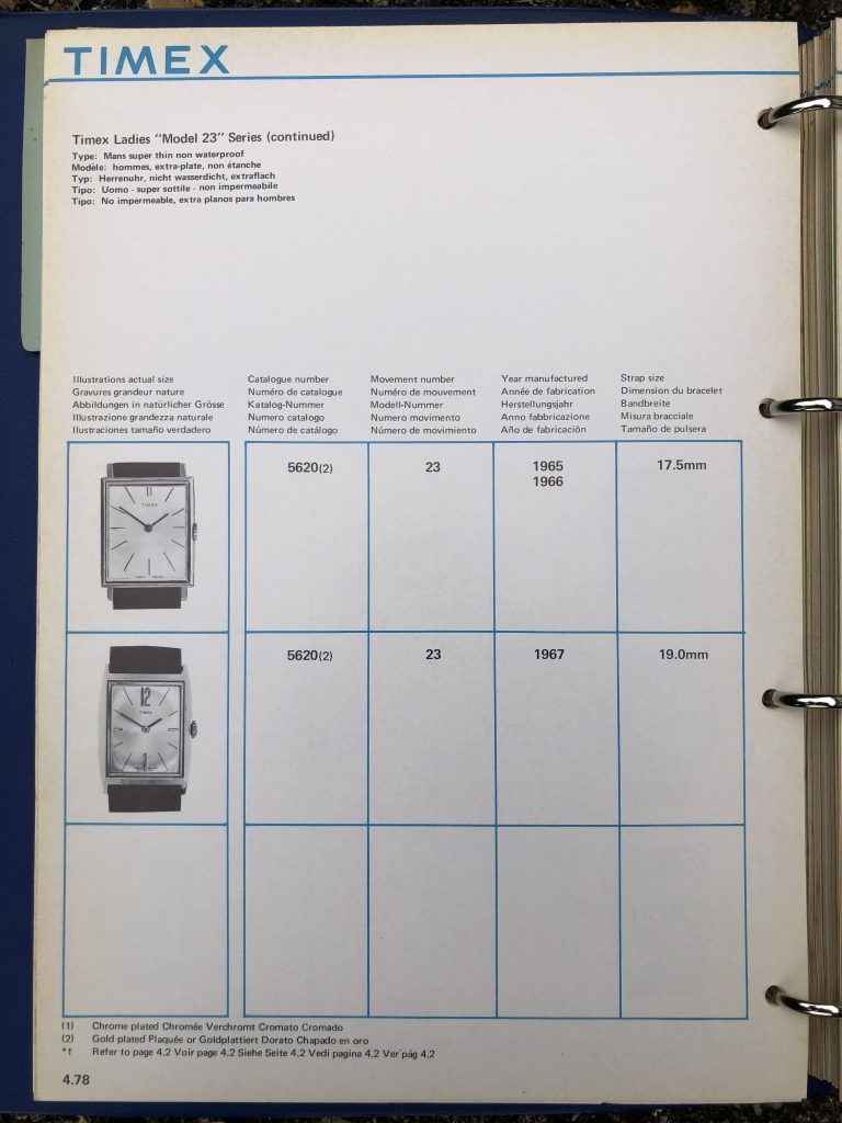 Timex 1963-1970 manual and catalog