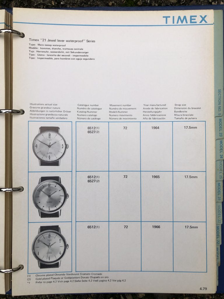 Timex 1963-1970 manual and catalog