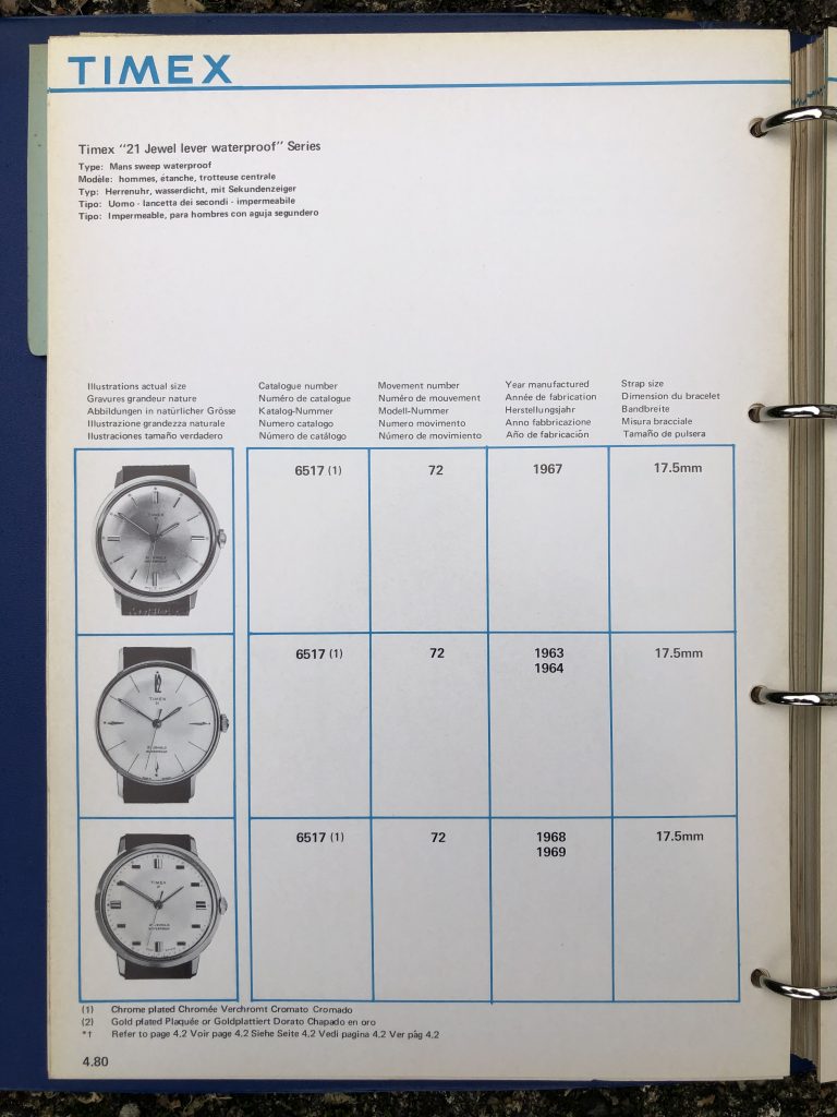 Timex 1963-1970 manual and catalog
