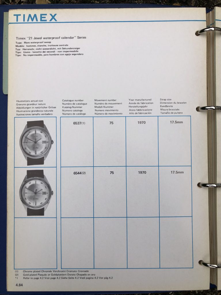 Timex 1963-1970 manual and catalog