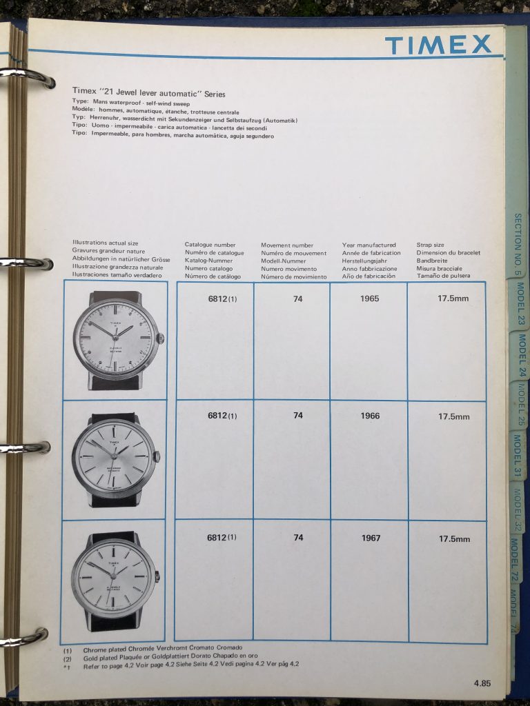 Timex 1963-1970 manual and catalog
