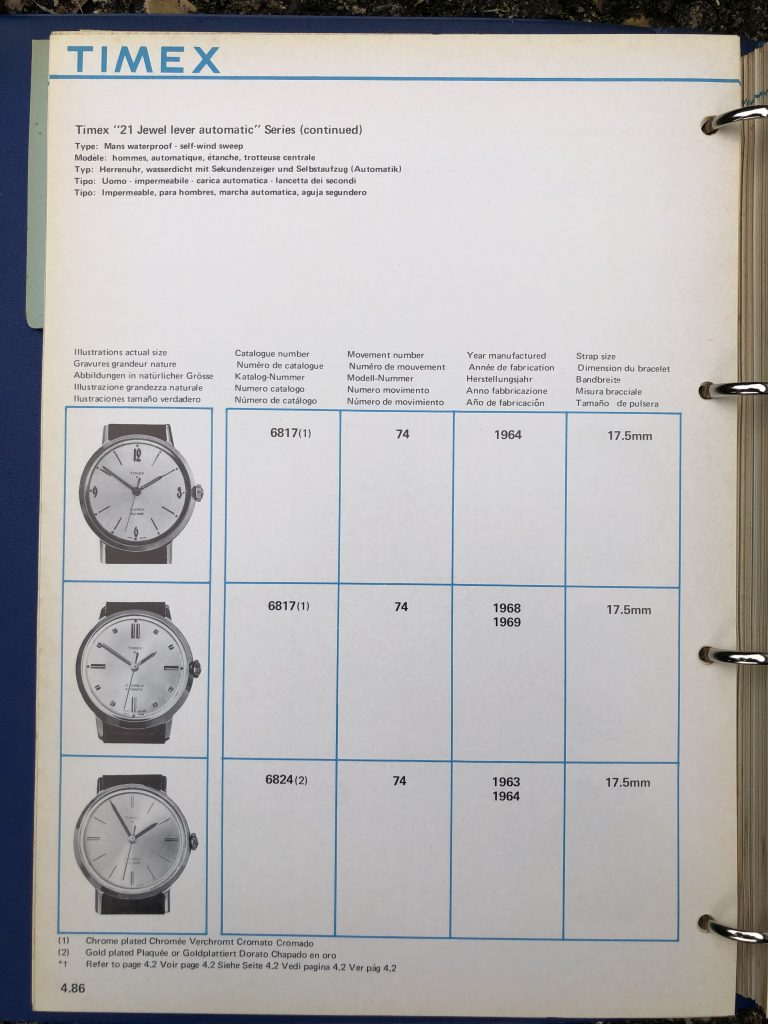 Timex 1963-1970 manual and catalog