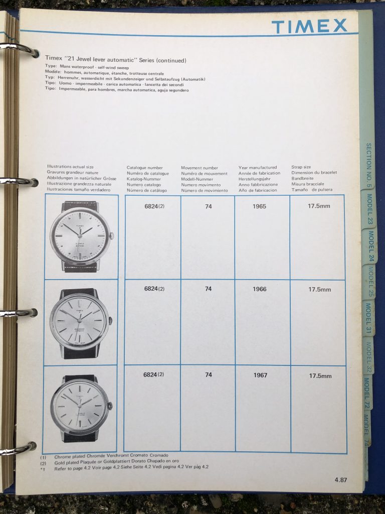 Timex 1963-1970 manual and catalog