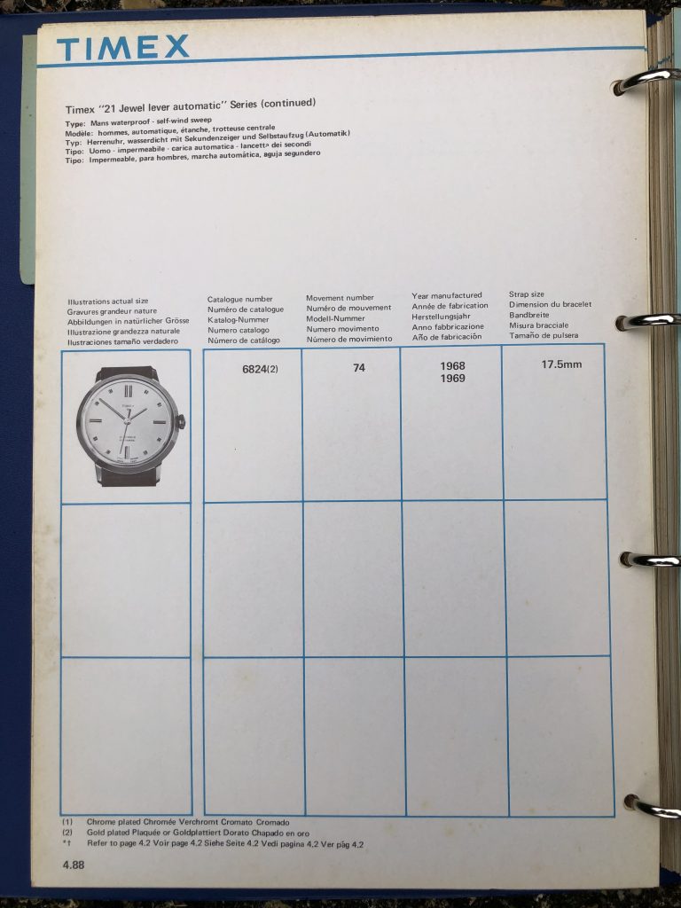 Timex 1963-1970 manual and catalog
